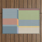 Linear Bauhaus Pattern 1 Outdoor Rug Gallery Image 1