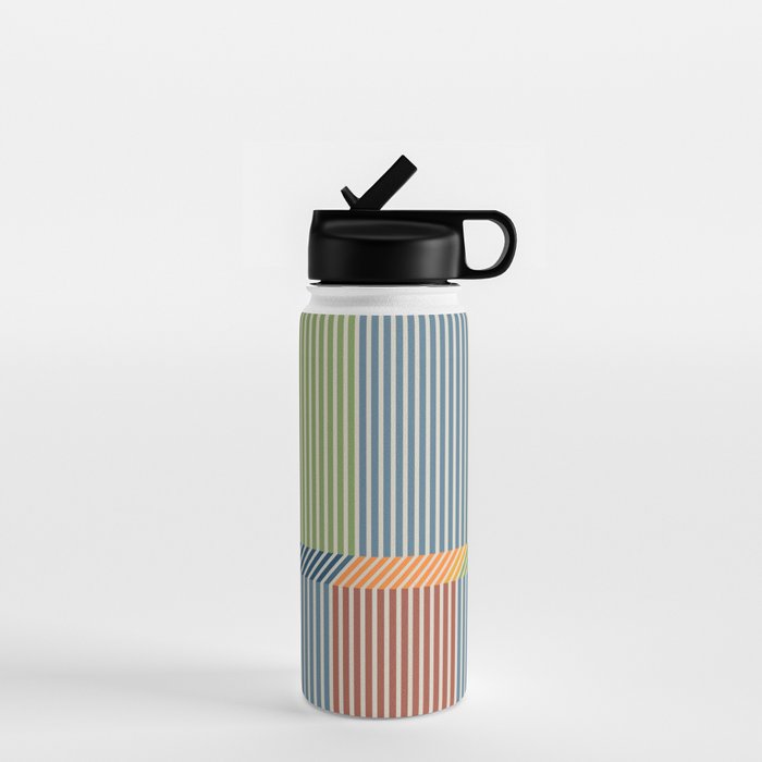 Linear Bauhaus Pattern 1 Water Bottle Gallery Image 1