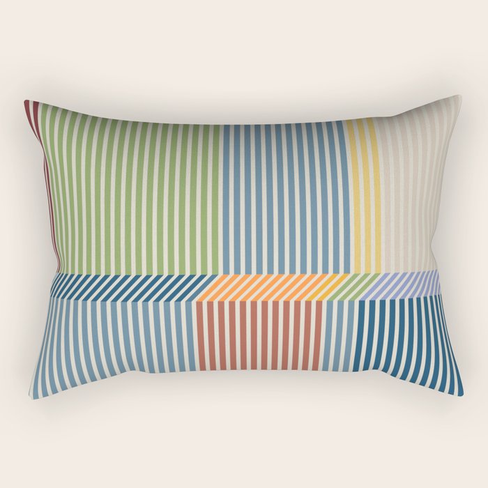 Linear Bauhaus Pattern 1 Rectangular Pillow Gallery Image 2