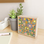 Retro Garden Flowers Vintage 60s 70s Aesthetic Blue Floral Pattern Mini Art Print Gallery Image 2