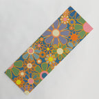 Retro Garden Flowers Vintage 60s 70s Aesthetic Blue Floral Pattern Yoga Mat Gallery Image 1