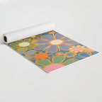 Retro Garden Flowers Vintage 60s 70s Aesthetic Blue Floral Pattern Yoga Mat Gallery Image 2