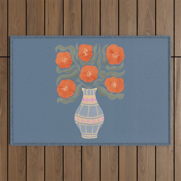 Flowers In A Vase Outdoor Rug Gallery Image 1