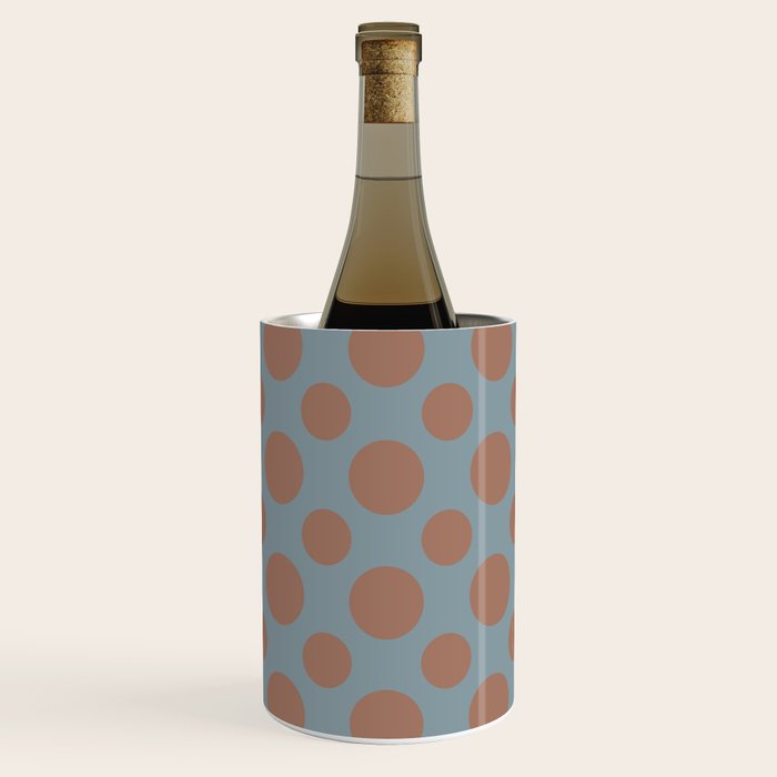 Polka Dots Variable Pattern 4 Inspired by PANTONE 17 1230 Color of the Year Mocha Mousse Wine Chiller Gallery Image 1