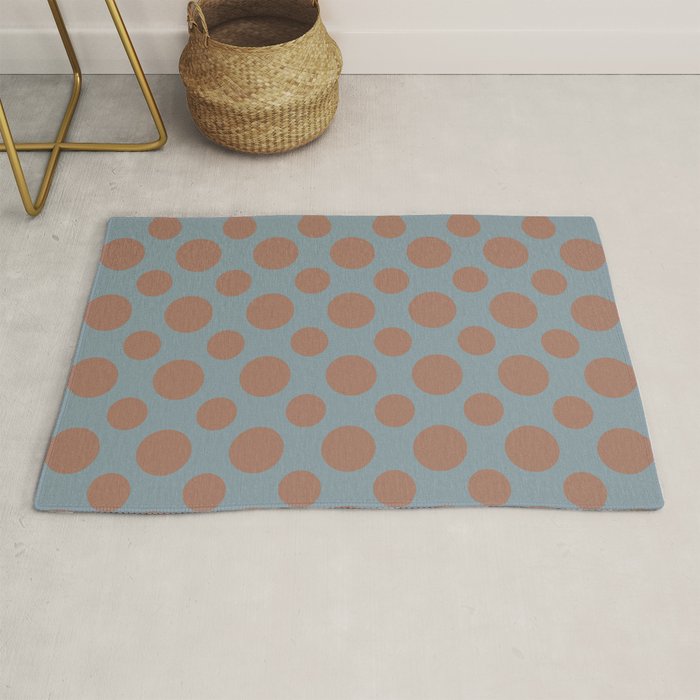 Polka Dots Variable Pattern 4 Inspired by PANTONE 17 1230 Color of the Year Mocha Mousse Rug Gallery Image 1