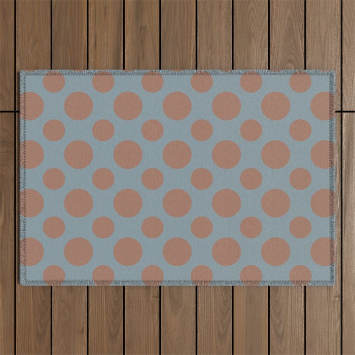 Polka Dots Variable Pattern 4 Inspired by PANTONE 17 1230 Color of the Year Mocha Mousse Outdoor Rug Gallery Image 1