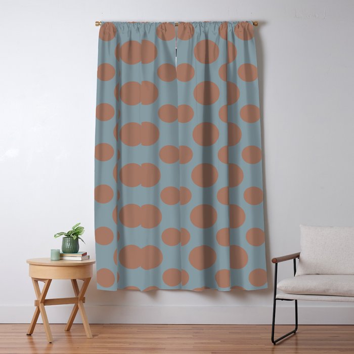 Polka Dots Variable Pattern 4 Inspired by PANTONE 17 1230 Color of the Year Mocha Mousse Window Curtain Gallery Image 5