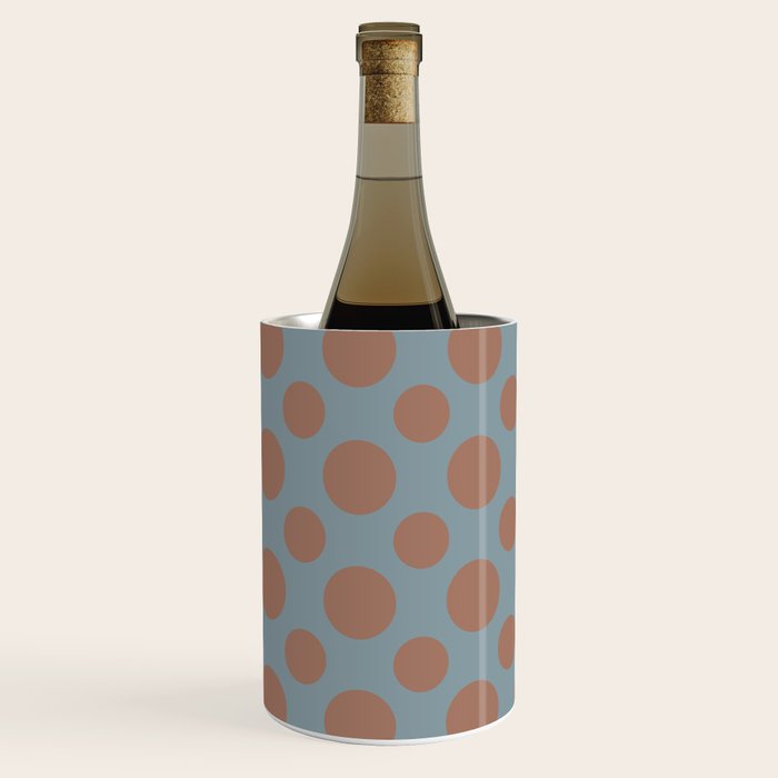 Polka Dots Variable Pattern 4 Inspired by PANTONE 17 1230 Color of the Year Mocha Mousse Wine Chiller Gallery Image 2