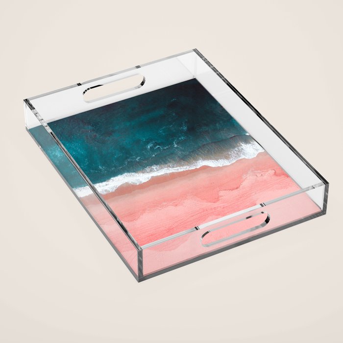 Turquoise Sea Pastel Beach III Acrylic Tray Gallery Image 1