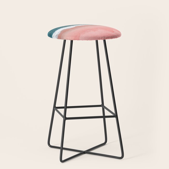 Turquoise Sea Pastel Beach III Stool Gallery Image 1