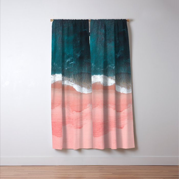 Turquoise Sea Pastel Beach III Window Curtain Gallery Image 3