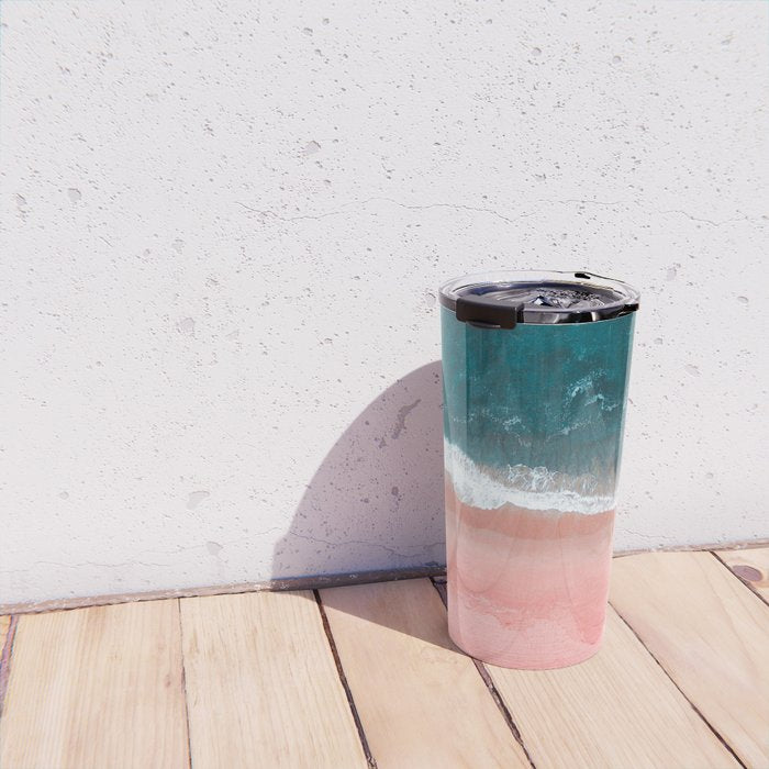 Turquoise Sea Pastel Beach III Travel Mug Gallery Image 4