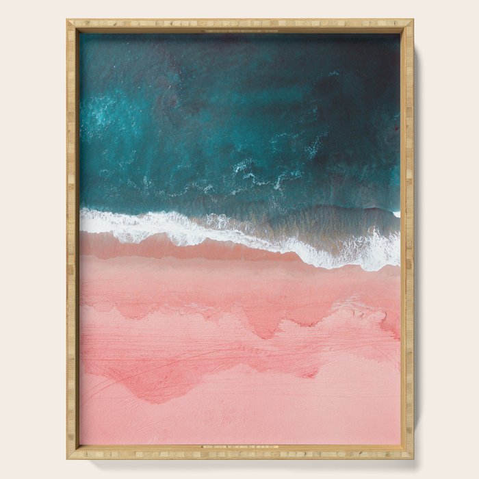 Turquoise Sea Pastel Beach III Serving Tray Gallery Image 1