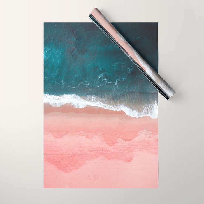 Turquoise Sea Pastel Beach III Wrapping Paper Gallery Image 1