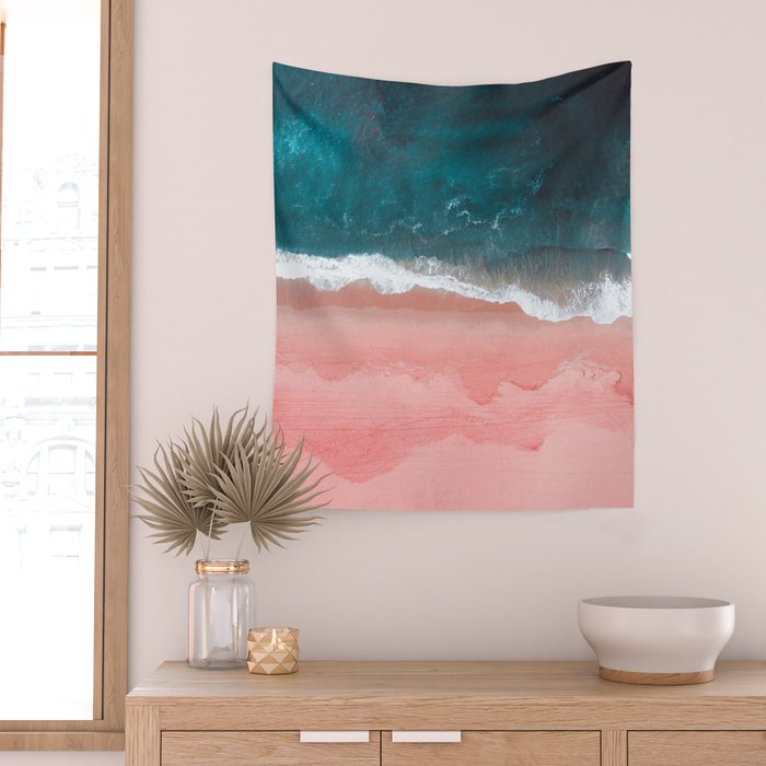 Turquoise Sea Pastel Beach III Wall Tapestry Gallery Image 2
