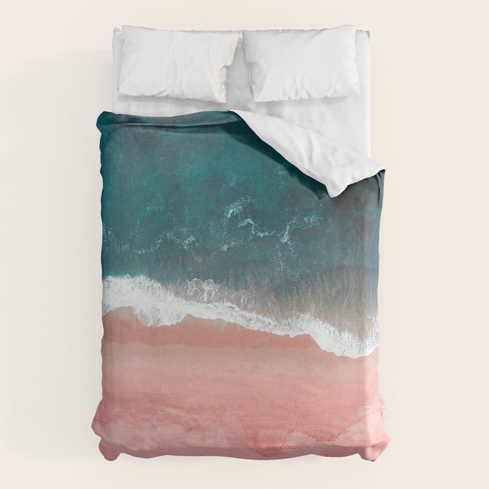 Turquoise Sea Pastel Beach III Duvet Cover