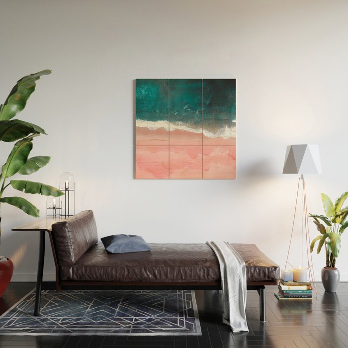 Turquoise Sea Pastel Beach III Wood Wall Art Gallery Image 2