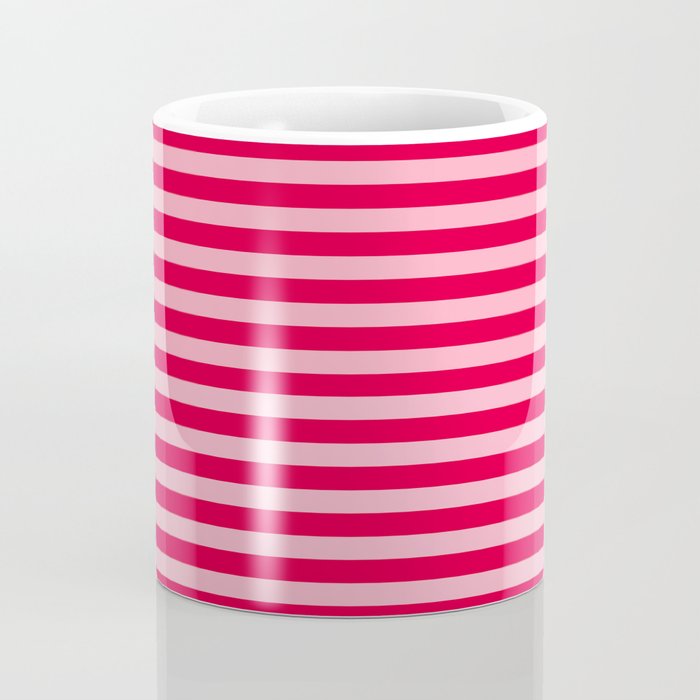 Retro, Beach, Colorful Stripes, Pink and Red Coffee Mug Gallery Image 4