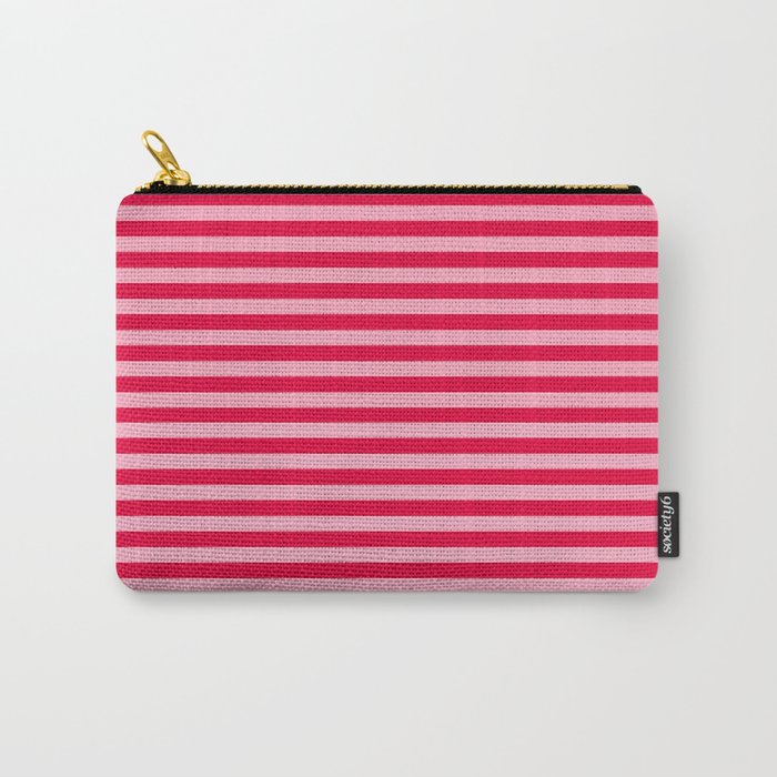Retro, Beach, Colorful Stripes, Pink and Red Carry All Pouch Gallery Image 1