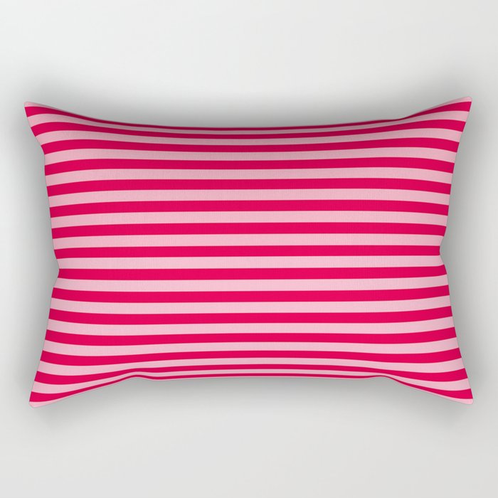 Retro, Beach, Colorful Stripes, Pink and Red Rectangular Pillow Gallery Image 1