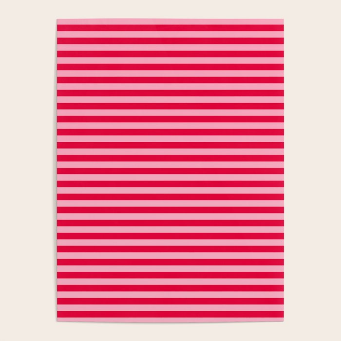 Retro, Beach, Colorful Stripes, Pink and Red Poster Gallery Image 4