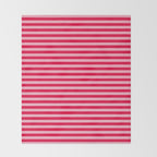Retro, Beach, Colorful Stripes, Pink and Red Throw Blanket Gallery Image 2