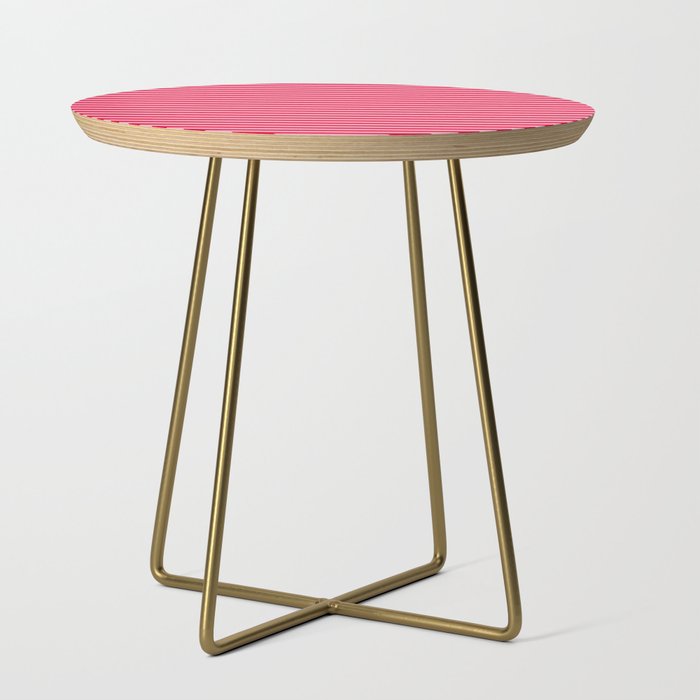 Retro, Beach, Colorful Stripes, Pink and Red Side Table Gallery Image 1