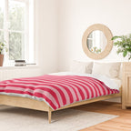 Retro, Beach, Colorful Stripes, Pink and Red Duvet Cover Gallery Image 2