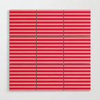 Retro, Beach, Colorful Stripes, Pink and Red Wood Wall Art Gallery Image 1