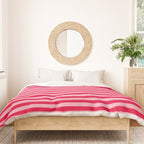 Retro, Beach, Colorful Stripes, Pink and Red Duvet Cover Gallery Image 3