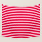 Retro, Beach, Colorful Stripes, Pink and Red Wall Tapestry Gallery Image 4