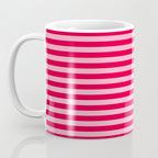 Retro, Beach, Colorful Stripes, Pink and Red Coffee Mug Gallery Image 3