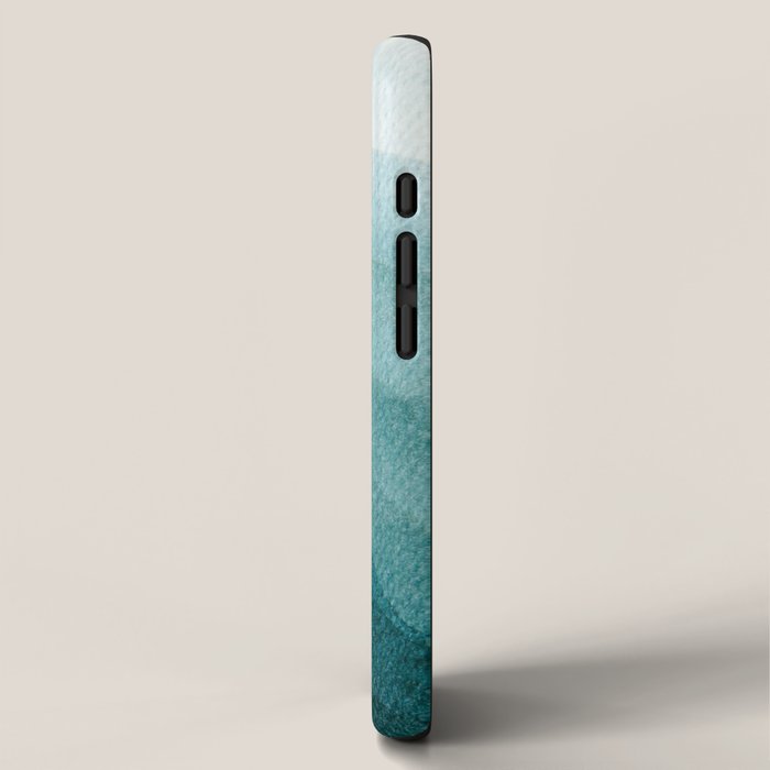 Sunrise in the mountains, dawn, teal, abstract watercolor iPhone Case Gallery Image 2