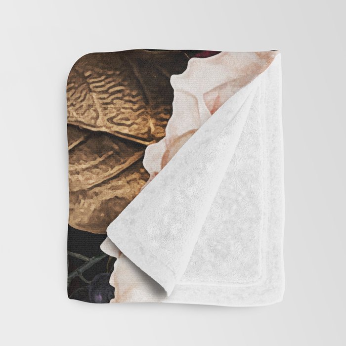 Vintage & Shabby Chic - Midnight Rose and Peony Garden Throw Blanket Gallery Image 3