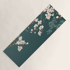 Chinoiserie Teal Magnolia Blossom Bird Garden Yoga Mat Gallery Image 1
