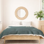 Chinoiserie Teal Magnolia Blossom Bird Garden Duvet Cover Gallery Image 3