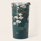 Chinoiserie Teal Magnolia Blossom Bird Garden Travel Mug Gallery Image 2