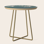 Chinoiserie Teal Magnolia Blossom Bird Garden Side Table Gallery Image 1