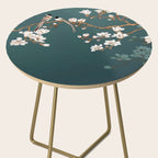 Chinoiserie Teal Magnolia Blossom Bird Garden Side Table Gallery Image 2