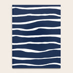 Ocean Ripple Modern Organic Stripe Pattern in White and Nautical Navy Blue Notebook Gallery Image 4