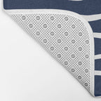 Ocean Ripple Modern Organic Stripe Pattern in White and Nautical Navy Blue Bath Mat Gallery Image 2