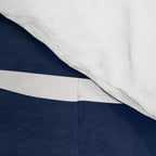 Ocean Ripple Modern Organic Stripe Pattern in White and Nautical Navy Blue Comforter Gallery Image 4