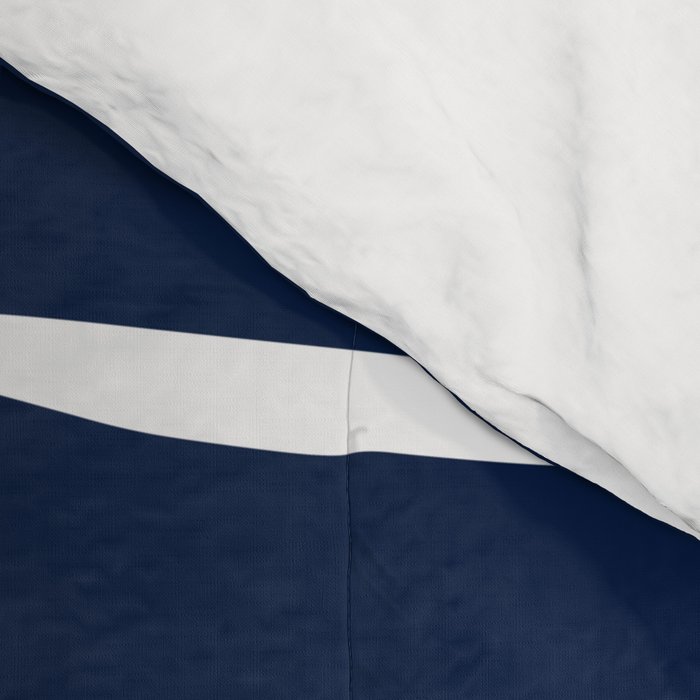 Ocean Ripple Modern Organic Stripe Pattern in White and Nautical Navy Blue Comforter Gallery Image 4