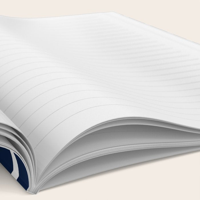 Ocean Ripple Modern Organic Stripe Pattern in White and Nautical Navy Blue Notebook Gallery Image 2