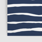 Ocean Ripple Modern Organic Stripe Pattern in White and Nautical Navy Blue Poster Gallery Image 3