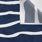 Ocean Ripple Modern Organic Stripe Pattern in White and Nautical Navy Blue Wall Tapestry Gallery Image 3