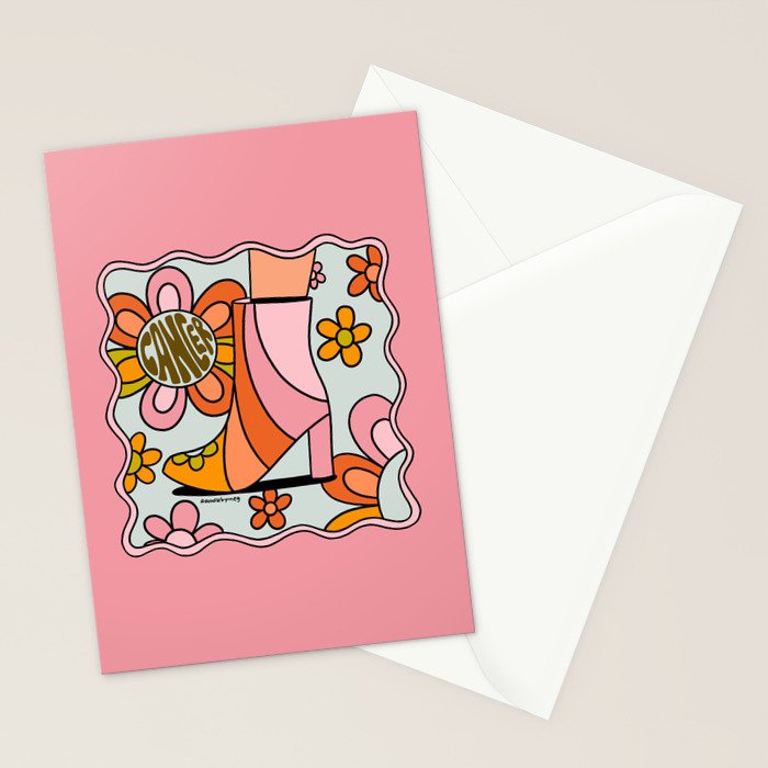 Cancer Groovy Boot Stationery Card Gallery Image 2