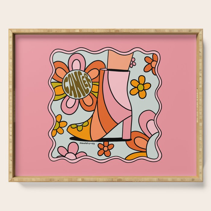 Cancer Groovy Boot Serving Tray Gallery Image 1