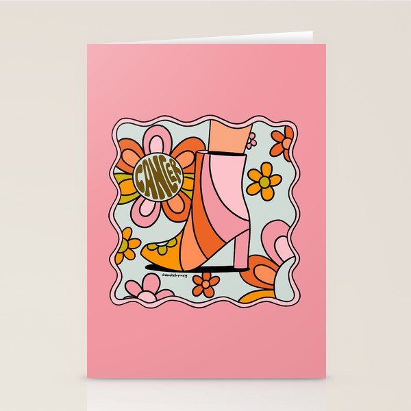 Cancer Groovy Boot Stationery Card Gallery Image 1