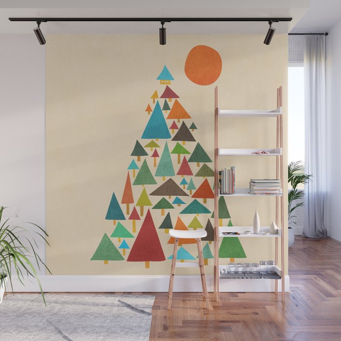 The house at the pine forest Wall Mural Gallery Image 1